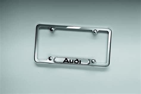 2015 Audi Tt License Plate Frame With Audi Logo Polished Zaw355016 Genuine Audi Accessory