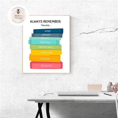 Colorful Mental Health Poster, Positive Affirmations Poster, Therapy ...