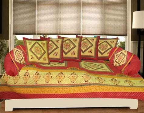 Pure Cotton Diwan Set With 5 Cushion Covers And 2 Bolster Covers At Rs