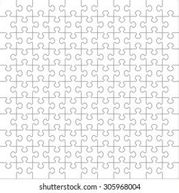 Mockup Jigsaw Puzzle Size X Overlapping Stock Vector Royalty Free