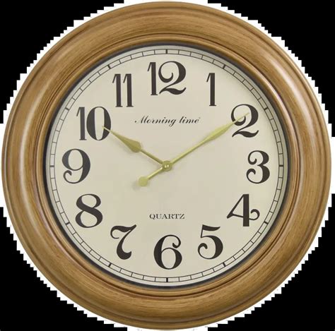 24 Inch Round Natural Light Brown Wall Clock With Cream Face Rc Willey