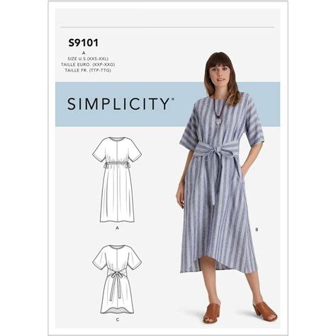 Misses Pullover Dresses In Two Lengths Simplicity Sewing Pattern 9101