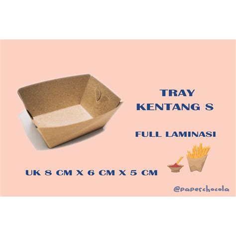 Jual PAPER TRAY S COKLAT FRENCH FRIES KOTAK KENTANG GORENG Uk 8x6x5