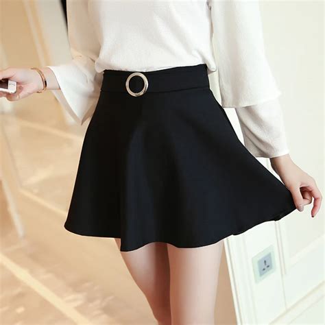 Women Black Skirts 2018 New Women Harajuku Kawaii Skirts High Waist