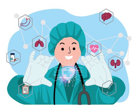 Medical technology doctor use ai robots for diagnosis care and