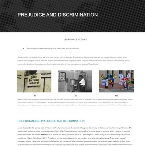 Prejudice And Discrimination Webpage Open For Antiracism OFAR