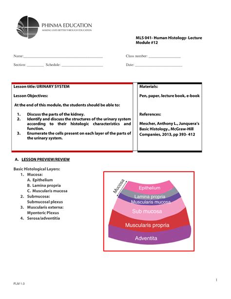 Human Histo And Embryo Module 12 Section Schedule