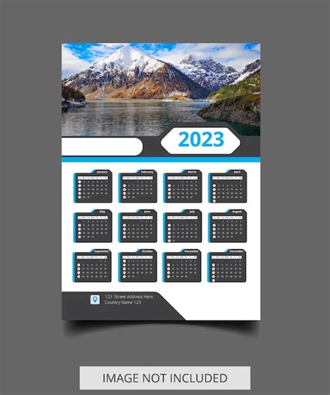 Premium Vector Corporate One Page Wall Calendar Template Design With