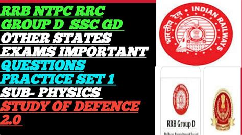 Most Important Question Of Physics For RRB NTPC RRC GROUP D SSC GD Navy