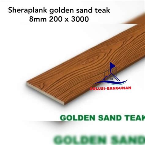 Jual Sheraplank Golden Sand Teak 08mmx200x3000 Listplank Motif Kayu