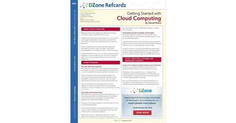 Getting Started With Cloud Computing Free Cheat Sheet