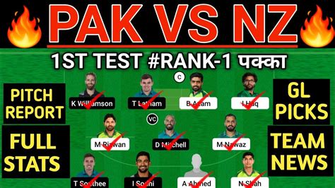 Pak Vs Nz Dream11 Prediction Pak Vs Nz Dream11 Team Pak Vs Nz 1st