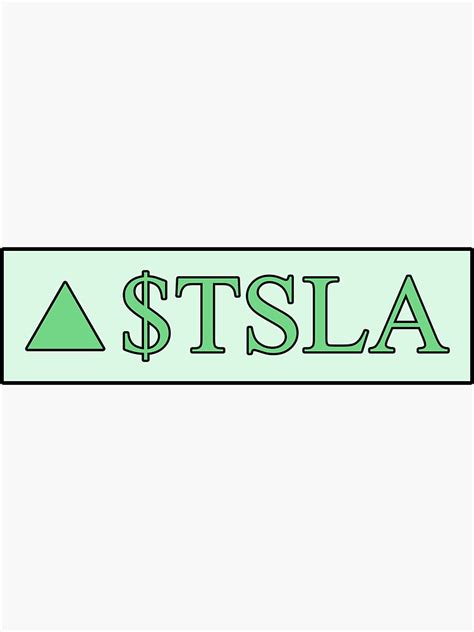 "Tesla Stock Ticker Symbol - Green Design" Sticker for Sale by ...