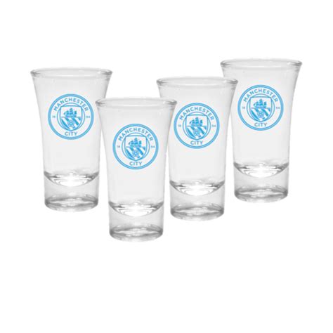 Manchester City 4 Piece Shot Glass Set Official Man City Store