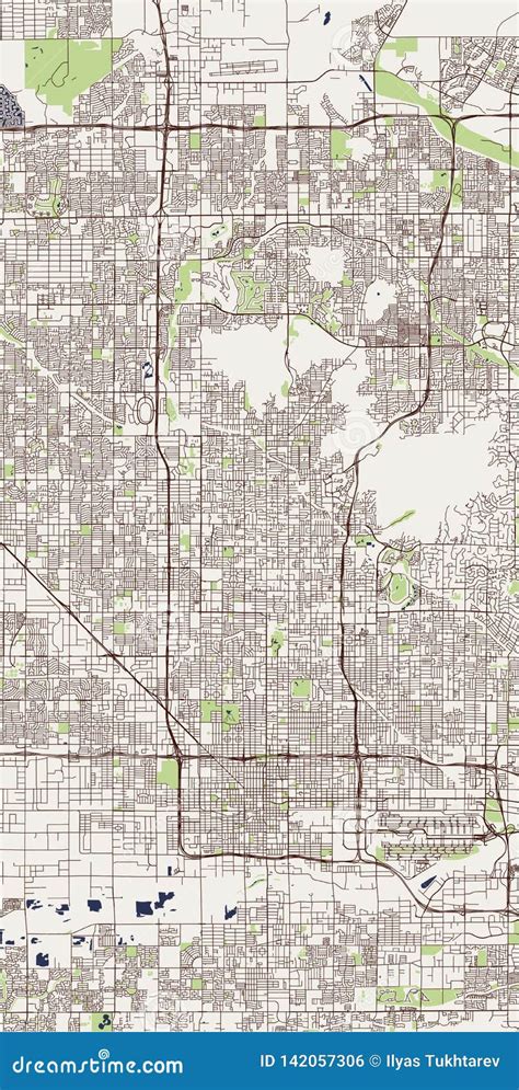 Mapa Da Cidade De Phoenix O Arizona Eua Ilustração Stock Ilustração