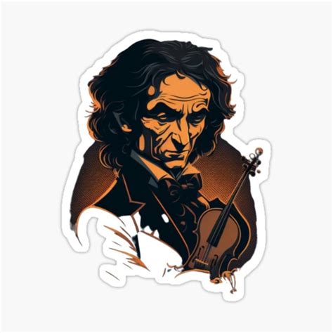 "Paganini cartoon" Sticker for Sale by Musicianst0re | Redbubble