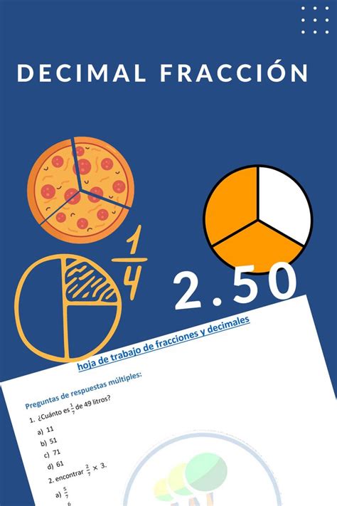 Decimal Fracción Aprende Todo Sobre Fracción Con Decimal Math Worksheets 5th Grade Math Math