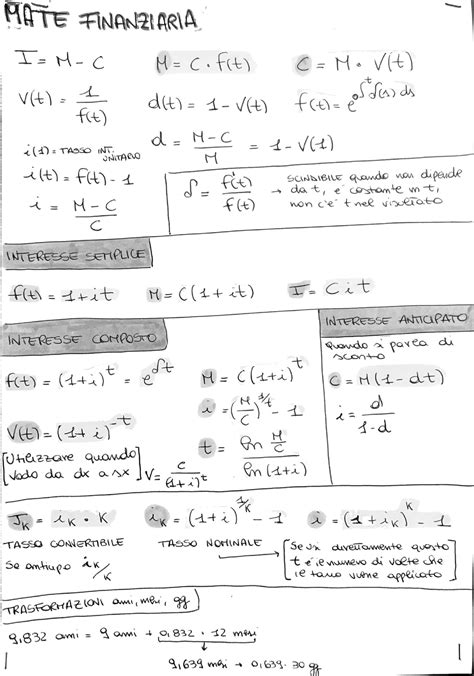 Formule Matematica Finanziaria Matematica Ii Studocu