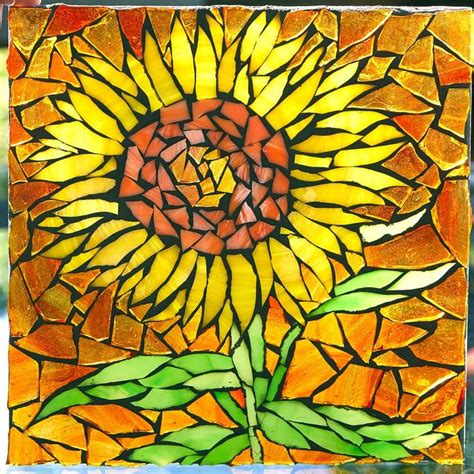 Sunflower Mosaic Diy Art Kit Sunflower Mosaic Mosaic Art Mosaic Flowers