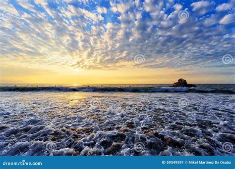 Sopelana Beach At Sunset Stock Image Image Of Rock Ocean 59349591