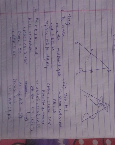 Abc Is A Triangle Right Angled At C A Line Through The Midpoint M Of Hypotenuse Ab And