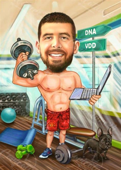 Customized Gym Caricatures Custom Made Cartoon Caricature Caricature