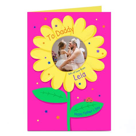 Buy Personalised Fathers Day Photo Card Sunflower For Gbp 1 79