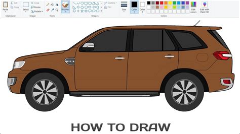 How To Draw Ford Endeavour Suv On Computer Using Ms Paint Endeavour