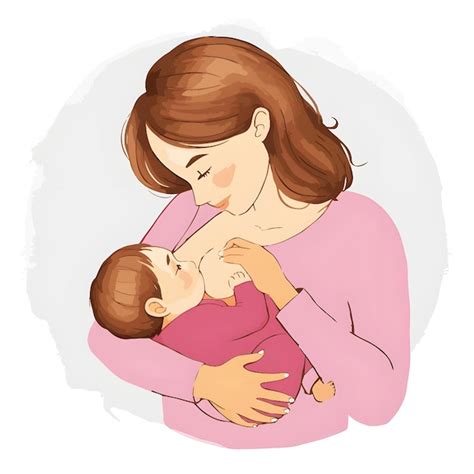 Vector A Woman Holding A Baby With A Baby On Her Chest Premium Ai