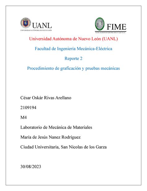 Practica Labmecmat Universidad Aut Noma De Nuevo Le N Uanl