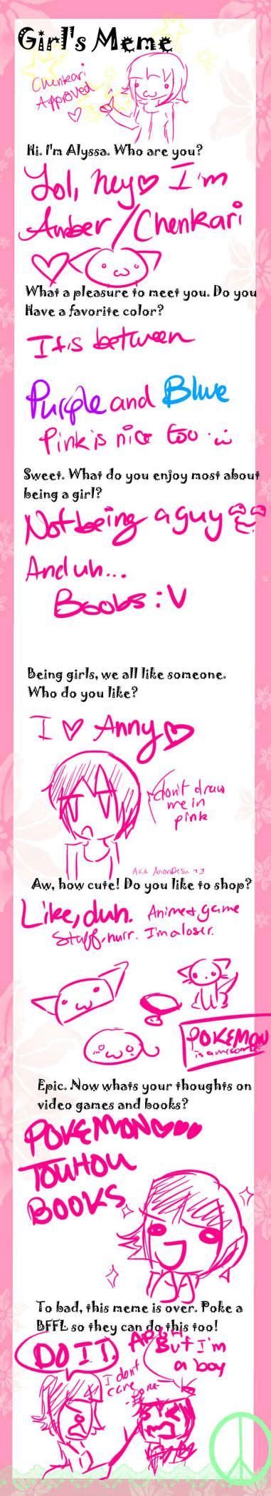 Girls Meme By Krazycatqueen On Deviantart