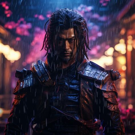 Premium AI Image | shot of samurai Cyberpunk samurai surrounded by city ...