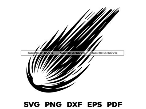 Comet Svg Png Dxf Eps Pdf Laser Engrave Cut Print Files Vector Graphic