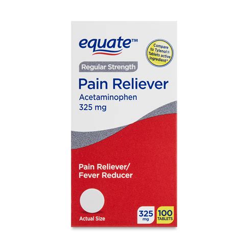 Equate Acetaminophen Pain Reliever Regular Strength Coated Tablets