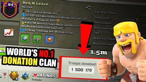 Top 5 Worlds Best Donation Clans In 2023 Clash Of Clans Youtube