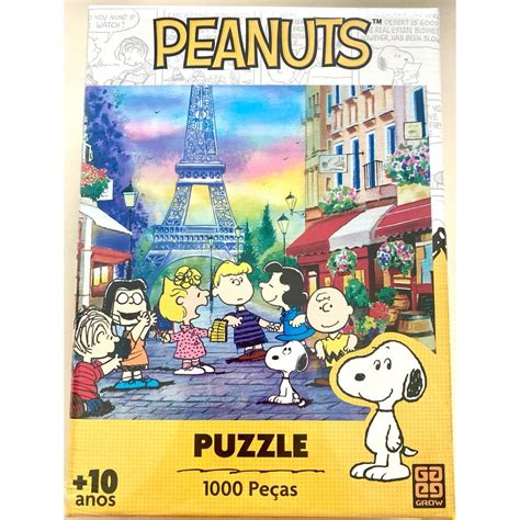 Quebra Cabeça Do Snoopy - Quebra-Cabeça - 1000 Peças - Peanuts - Snoopy - Grow - 4426 | Shopee Brasil