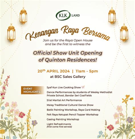 Kenangan Raya Bersama Quinton Residence Show Unit Official Opening KLK