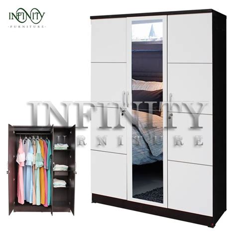 Jual Lemari Pakaian 3 Pintu Cermin LPT 330 Di Lapak Infinity Furniture