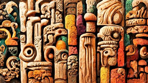 Premium Photo | Mayan style wood Artistic colors 3D illustration