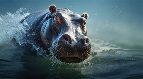 Common Hippopotamus Or Hippo X Hippopotamus Amphibius X Showing