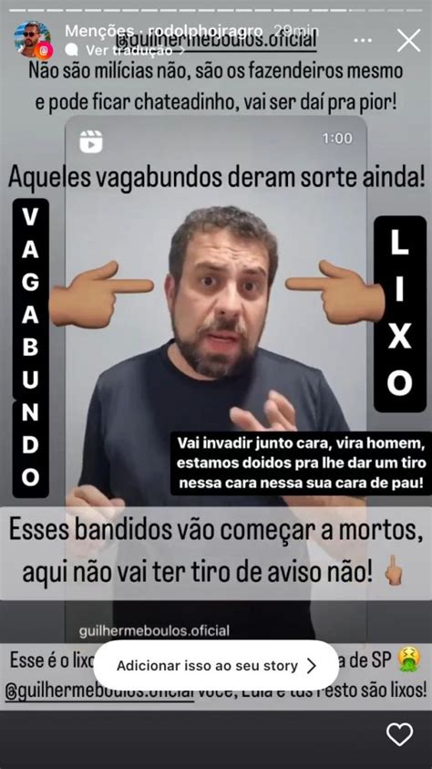 Fazendeiro Bolsonarista Amea A Boulos De Morte E Apaga Postagem