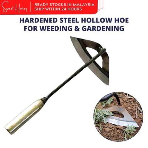 Handheld Hardened Steel Hollow Hoe Gardener Weeding Rake Soil Loosener