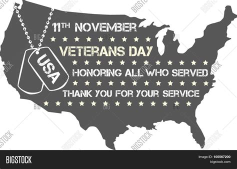 Veterans Day Sign Vector & Photo (Free Trial) | Bigstock