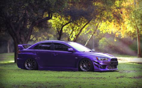 Free download | HD wallpaper: purple Mitsubishi Lancer sedan, tuning ...