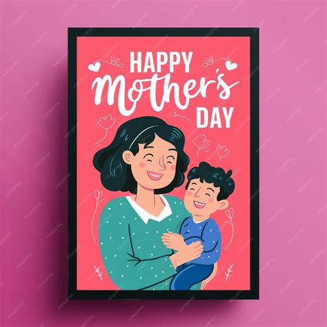 Premium Photo Happy Mothers Day Poster Design Template