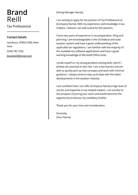 Tax Professional Cover Letter Examples Template And 20 Tips