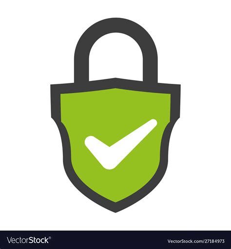 Shield With Safe Secure Padlock Royalty Free Vector Image