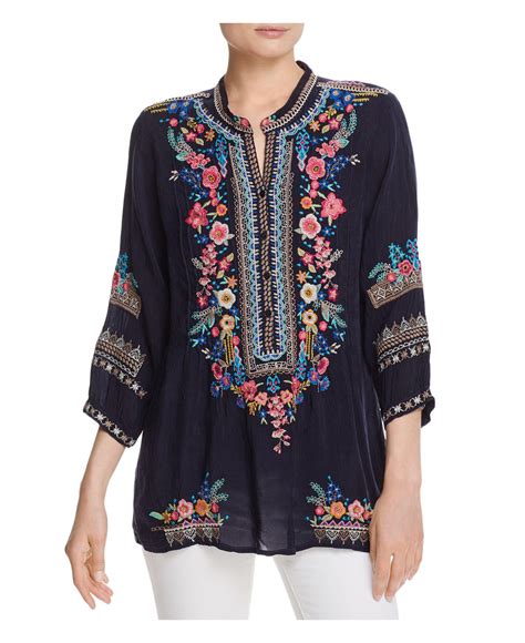 Lyst Johnny Was Embroidered Peasant Tunic In Blue