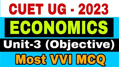 Cuet Ug Economics Most Vvi Mcq Unit L Cuet Ug Entrance Exam L