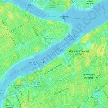 Great Neva Topographic Map Elevation Terrain